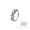 12PCS OF CZ MULTI FLOWER 316L SURGICAL STEEL HOOP NOSE RING BOX
